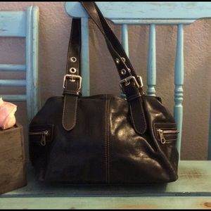 Francesco Biasia Like New Black Satchel Bag
